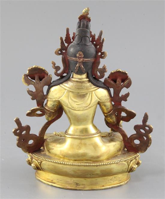 A Tibetan gilt bronze seated figure of White Tara, height 22cm